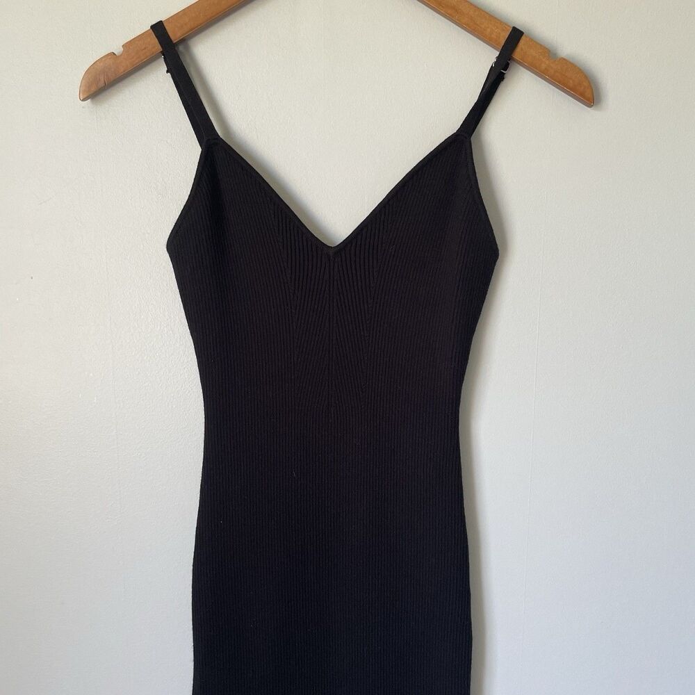 ASTR The Label Jodie Cutout Long Sleeve Knit Sweater Dress Ribbed Black Size Med - Picture 5 of 16